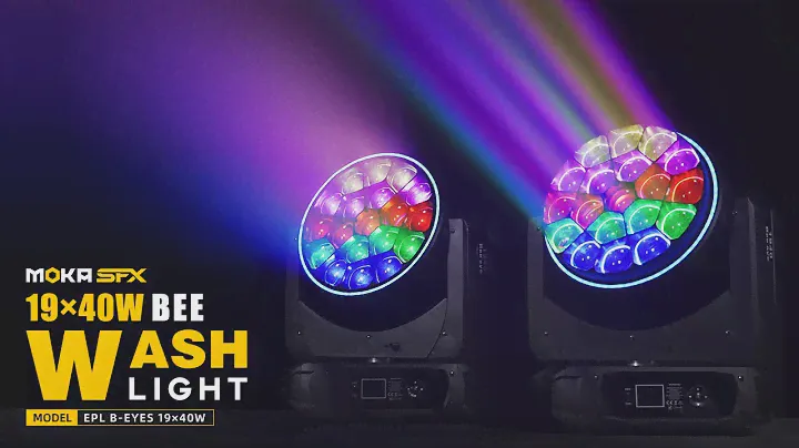MOKA SFX EPL 19x40W RGBW 4in1 LEDs Bee Eye Zoom Wash Moving Head Stage Lights